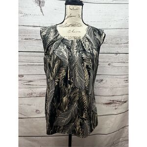 Alfani Women's‎ Sleeveless Feather Print Blouse Size L
